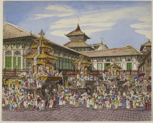 Kumari-jatra-temple-outside-hanuman-dhoka-nepali-arts