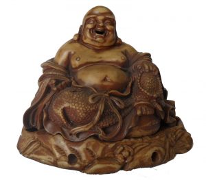 Brown Ceramic Laughing Buddha