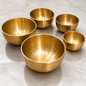 5-Set Moon Singing Bowl - Brass