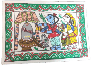 Krishna & Radha Worshiping Shiva