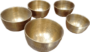 5-Set Moon Singing Bowl - Brass