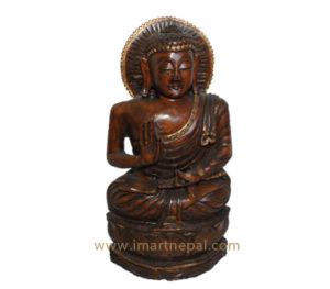red wooden buddha