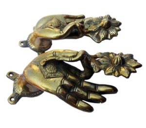 Flower Hand Door Handle Pair