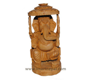 Light Brown Ganesh with Umbrella