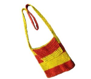 Striped Yellow and Red Hippie Bag