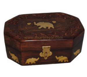 Elephant Carved Jewelry Box