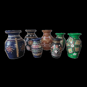 Set of 3 Handcrafted Maithili Designed Flower Vase