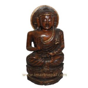 red wooden buddha