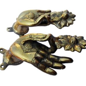 flower-hand-door-handle-pair