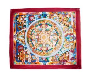Small Red Mandal Thangka - 1